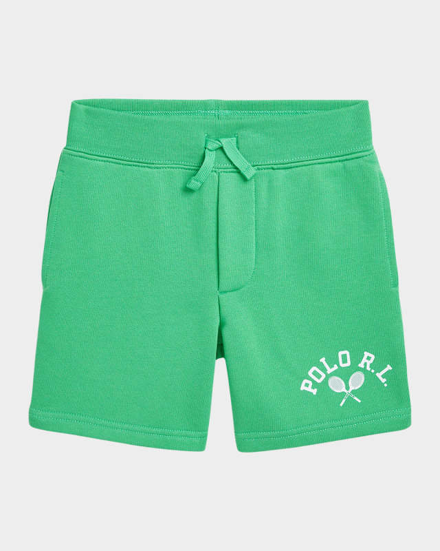 Boy's Tennis-Inspired Fleece Shorts, Size 2-7